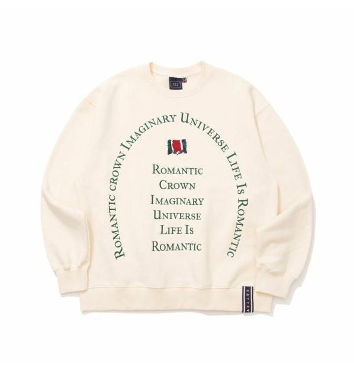 [티몬] 로맨틱크라운 서클 슬로건 스웨트 셔츠_오트밀 CIRCLE SLOGAN SWEAT SHIRT_OATMEAL