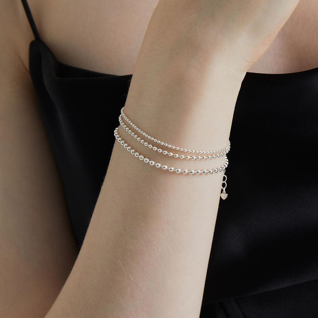 실버925 은볼 체인 팔찌/발찌