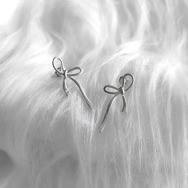 (silver925) 실버 리본 드롭 귀걸이