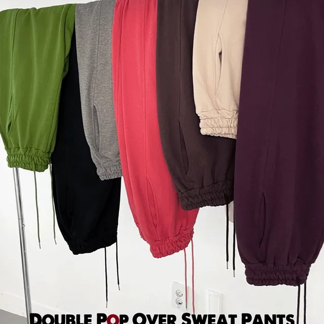 (7col) 더블 팝 오버 스웻 팬츠