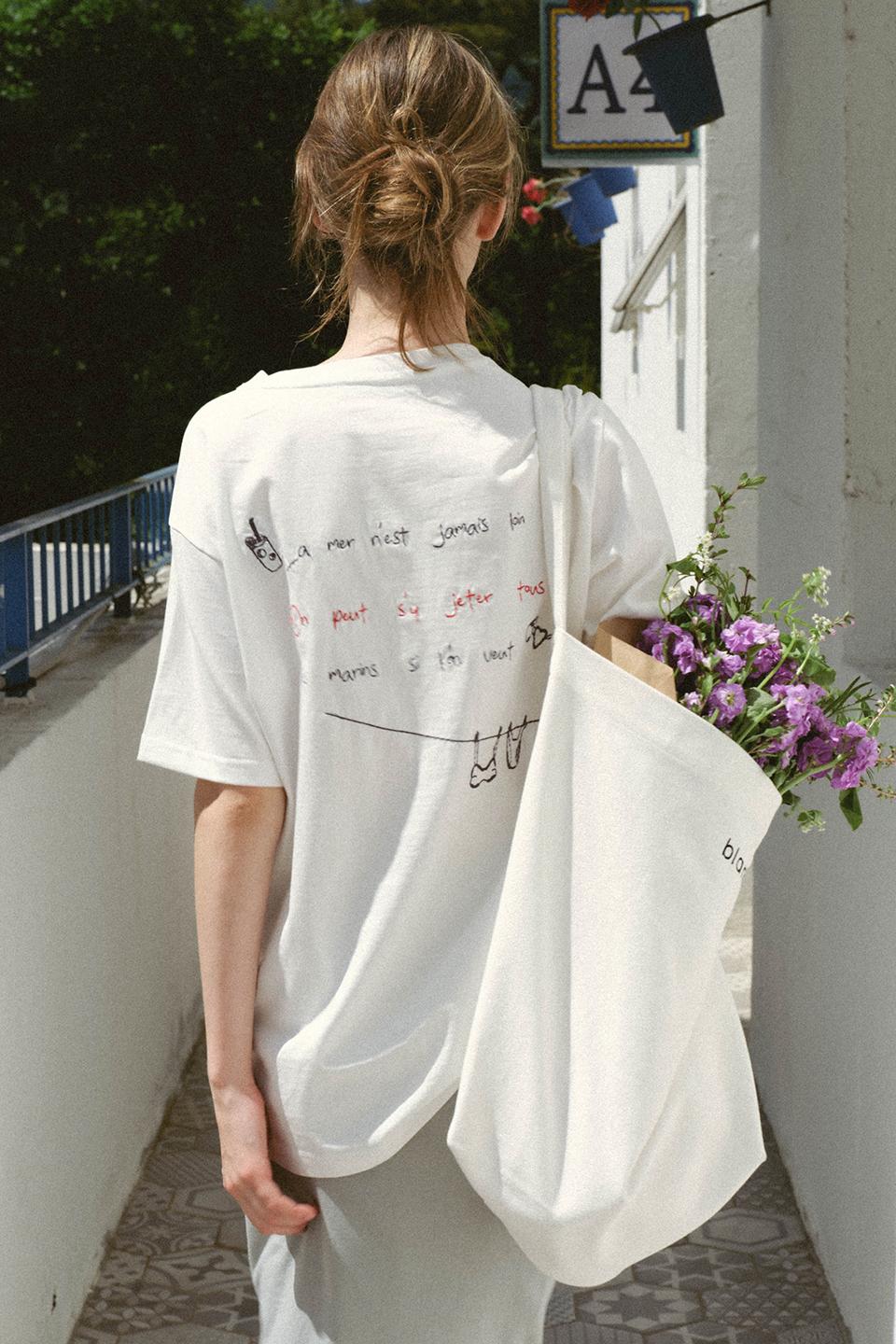 embroidery boxy t-shirt (white)