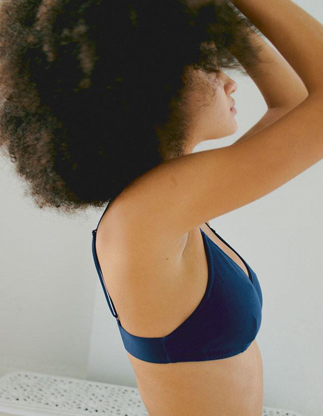 오가닉 코튼 이지 브라렛 - 네이비