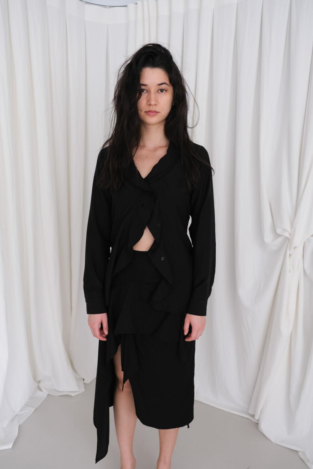 [2ND] Ruffle Blouse / Black