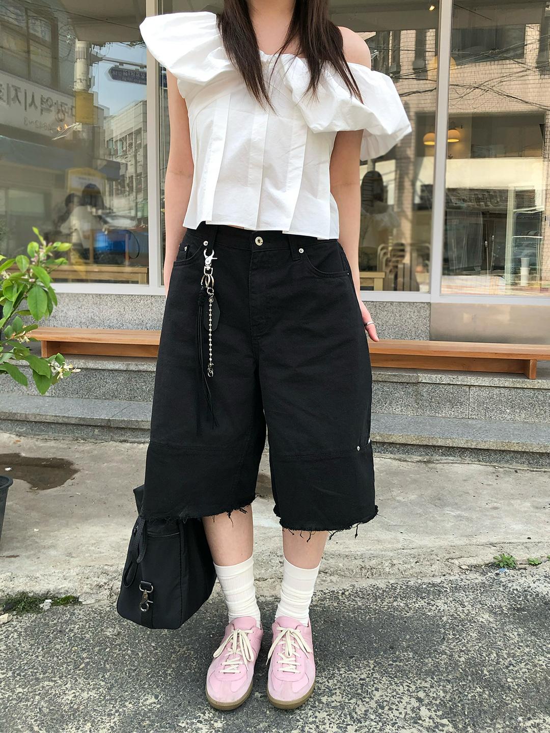 slash bermuda pants (2color)