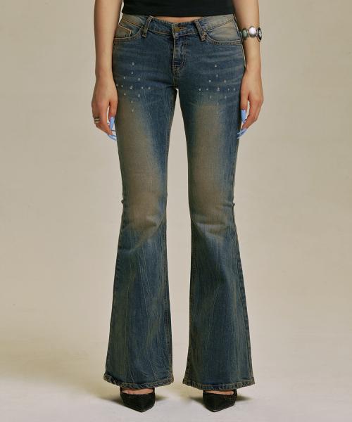 SCRIPT WING BOOTSCUT DENIM PANTS_SA