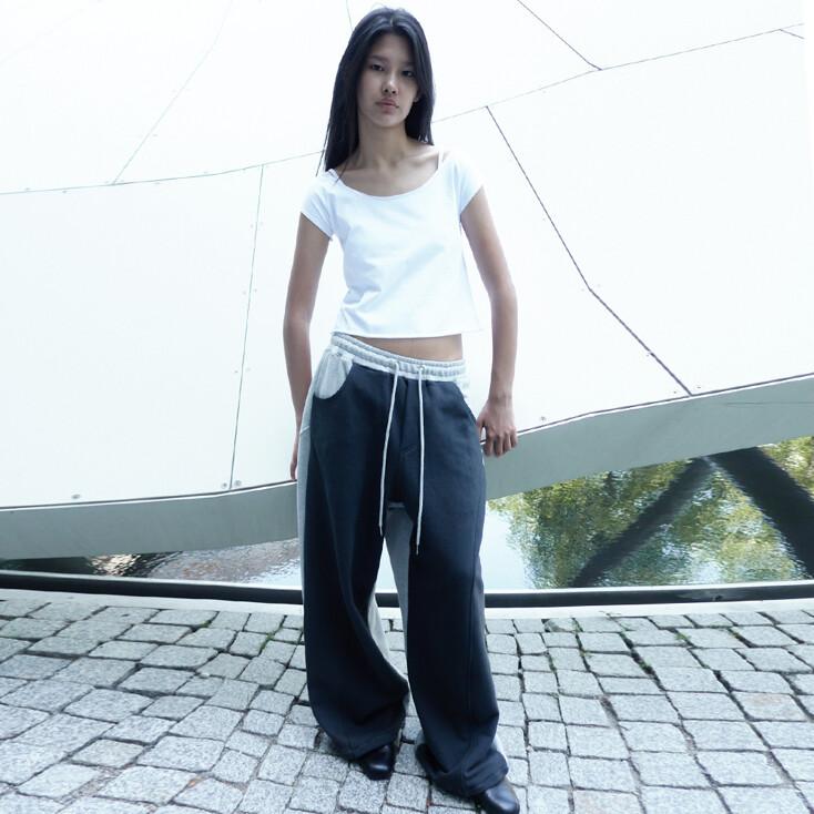 REVERSE BANDING PANTS / CHARCOAL
