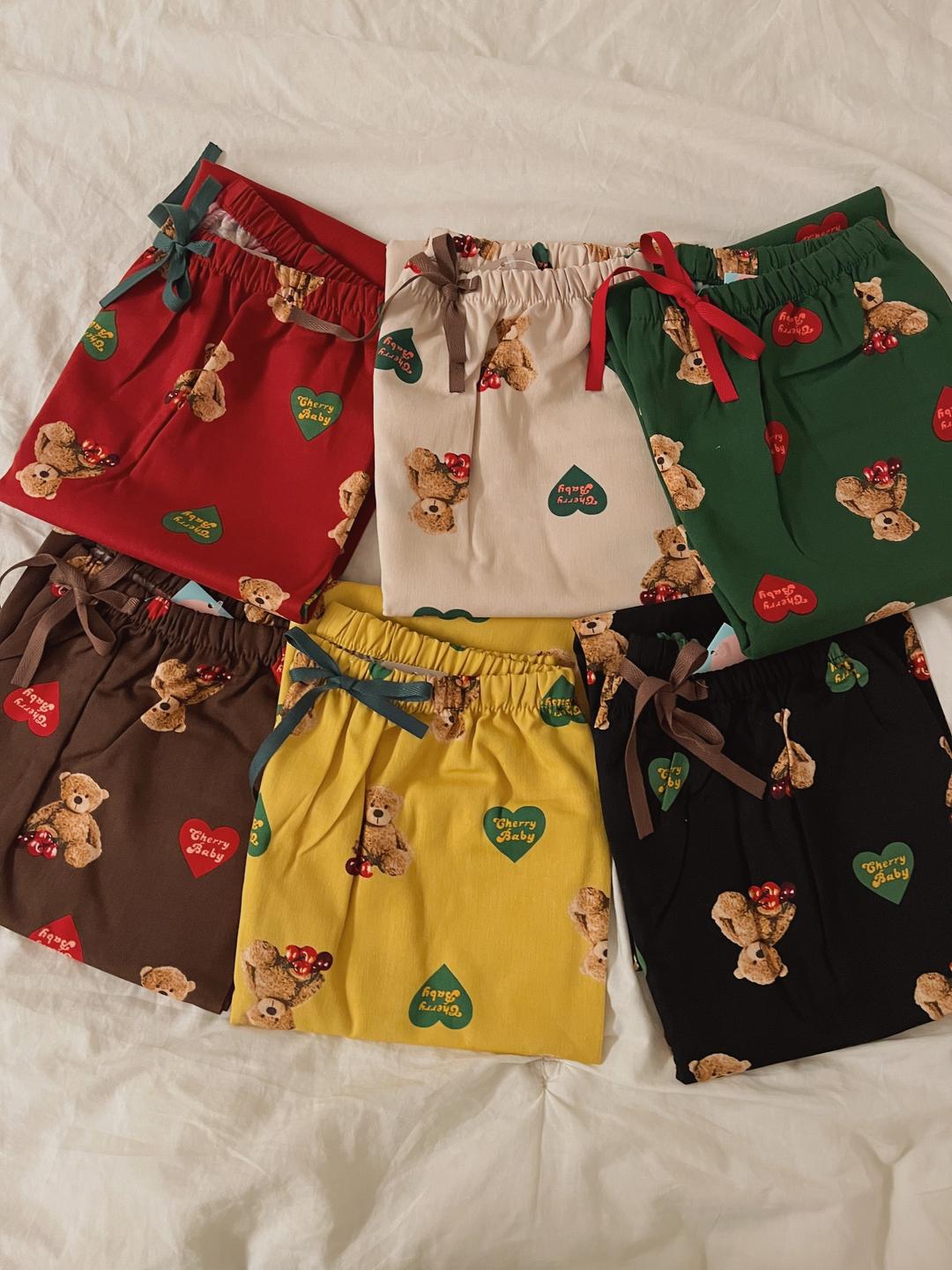 [1000장 돌파][1일내 출고] 크리스마스 곰돌이 하트 파자마바지 겨울 홈웨어 커플 잠옷