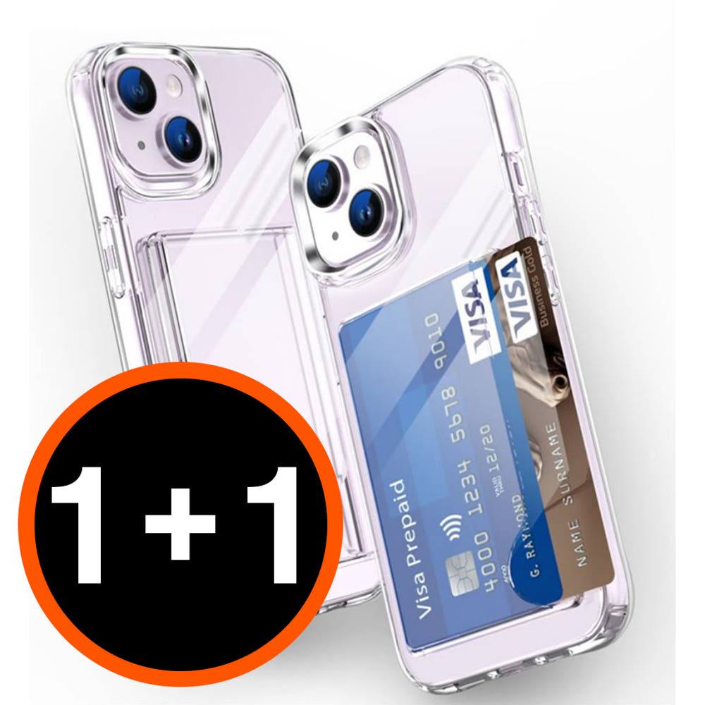 1+1 아이폰 15 플러스 프로 맥스 투명 폰세상 카메라 쉴드 방탄 카드 수납 범퍼 케이스