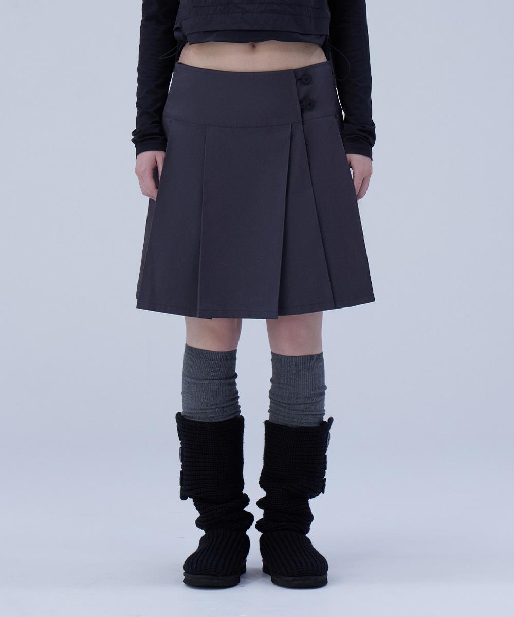 Midi wrap skirt CHARCOAL