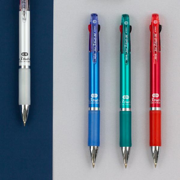 0.38 제트3볼M (저중심3색볼펜/유성)