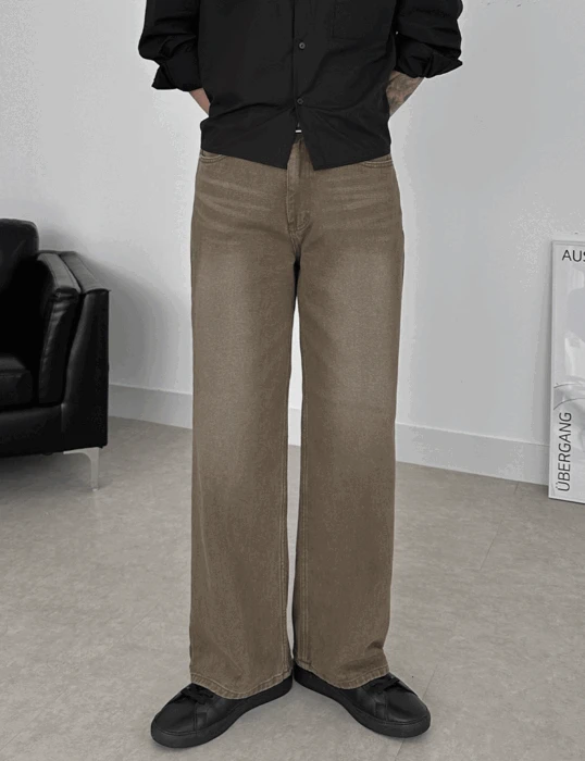 에렌 피그먼트 와이드 데님팬츠