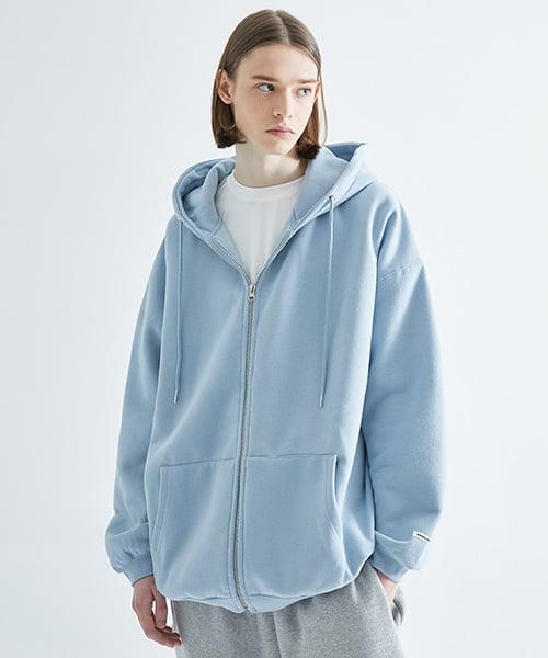 피치스킨 오버핏 후드집업 MZT101 [PASTELBLUE]