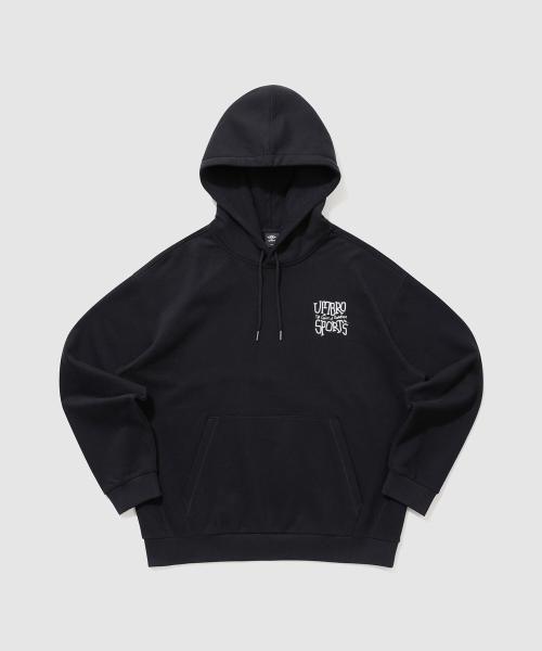 뉴레터링 그래픽 기모 후드티 블랙(UP423CHDN8)