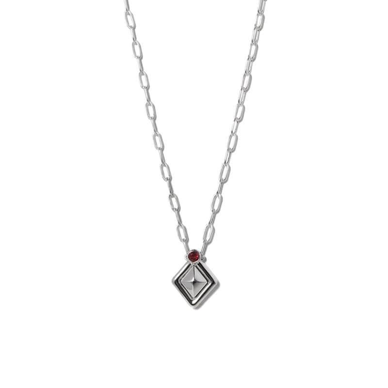 ETERNAL SILVER QUARTZ RHODOLITE NECKALCE