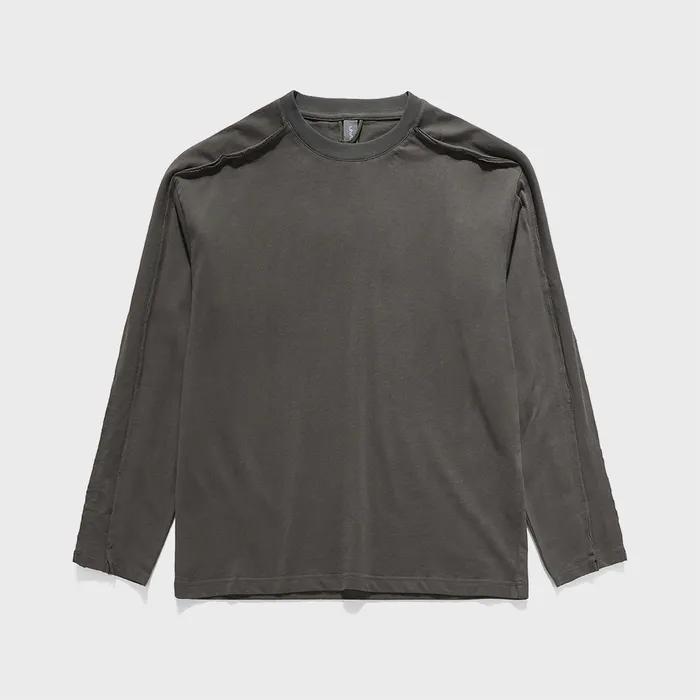 RAW EDGED CUT LONG SLEEVES / CHARCOAL