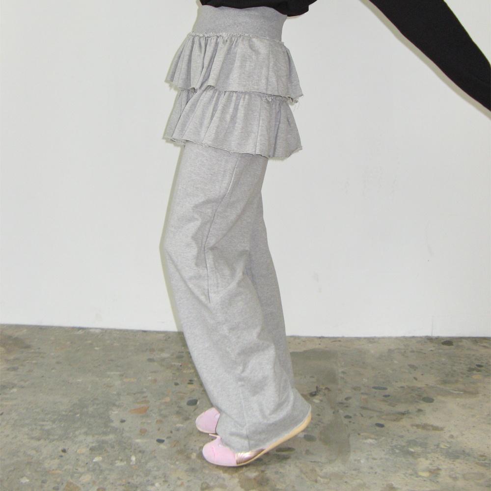 CANCAN RUFFLE LAYERED PANTSKIRT MELANGE GREY