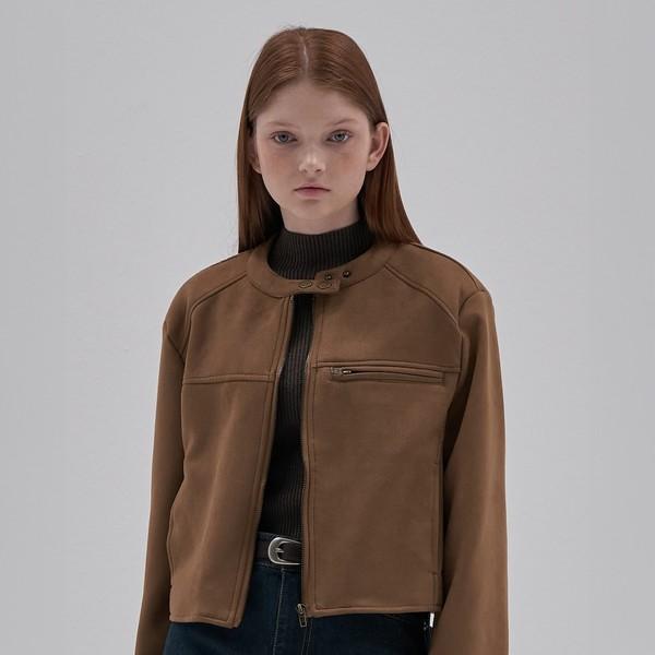 Suede Zip-up Jacket_Beige
