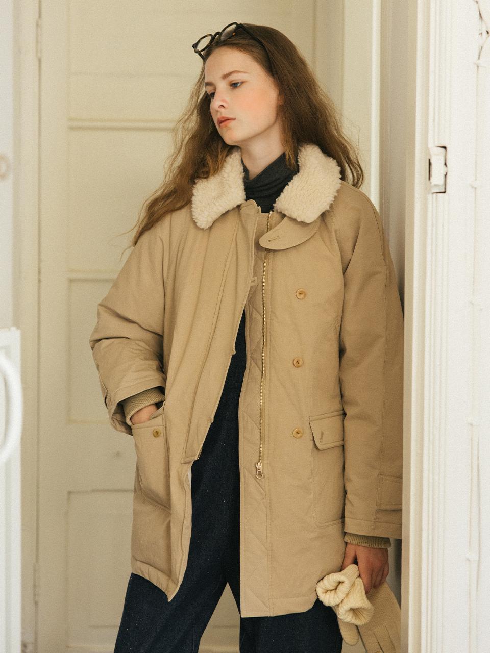 ALTHEA duck down padding parka_beige