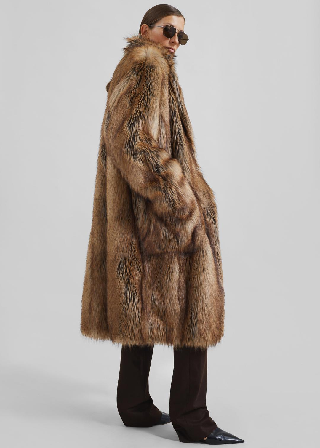 Rella Faux Fur Coat - Camel - XS/S