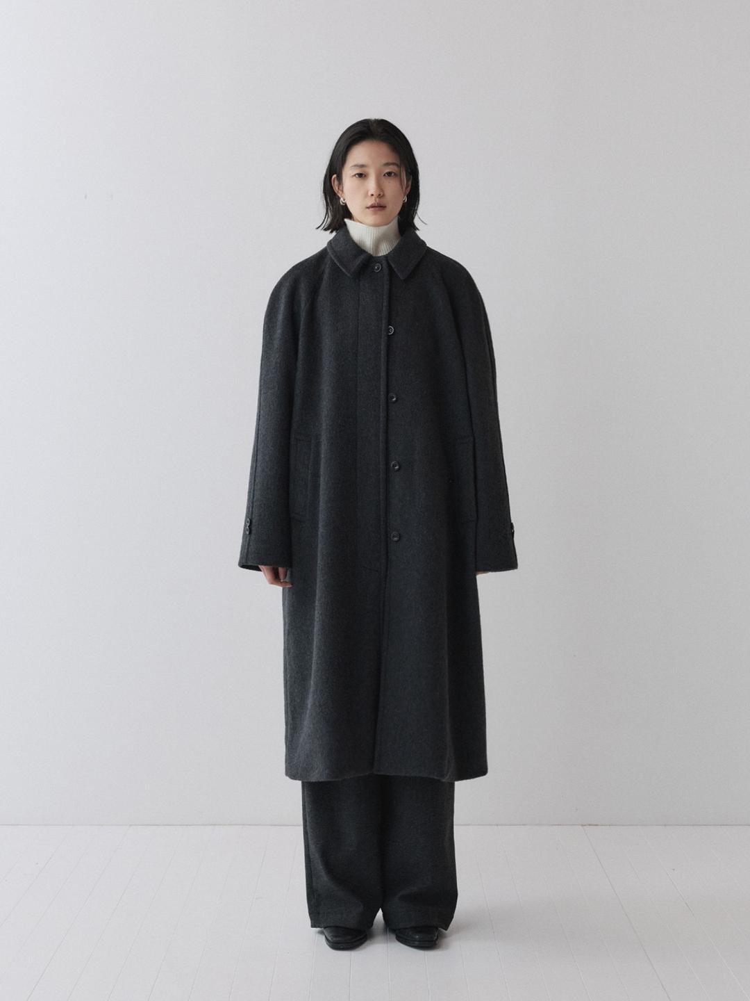 Anis Woolly Long Coat, Dark Grey