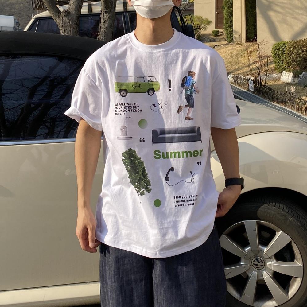 Rt 썸머 하프 티셔츠 3color - 남자 여자 여름 반팔티 20수 라운드티