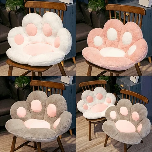 [당일출고] 고양이 발바닥 좌식 등받이 쿠션 방석 러그 의자 3color