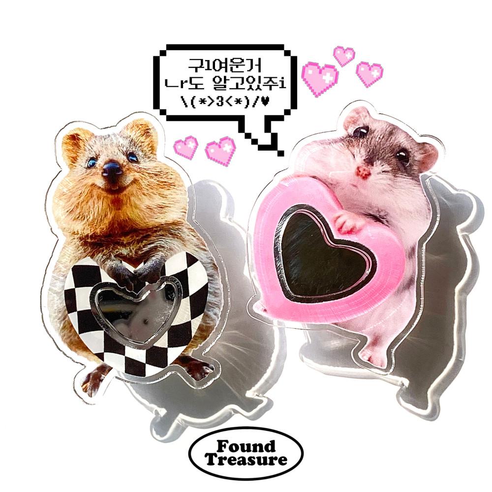 햄찌 쿼카 햄스터 쿼카 거울그립 톡 스마트톡