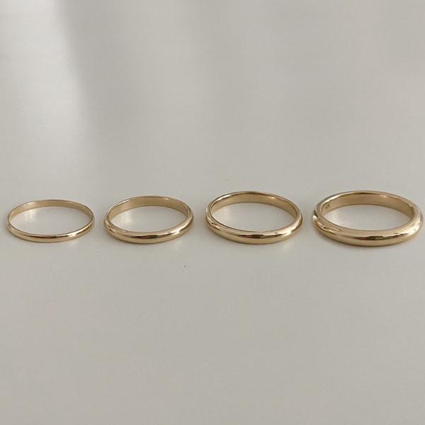 14k 18k 엥게이지 반지 기본 민자 금반지 우정 가족 커플링 - 르블링 데일리 반지