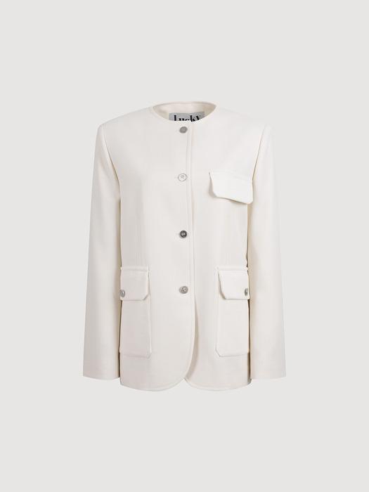 Round Neck Jacket (ivory)_LFJAS25230IVX