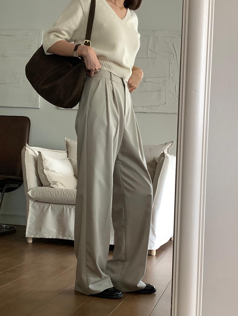 [2천장돌파/Lemoir/연카키 당일배송] Les Pintuck Slacks (4 color) *가을버전* [블랙, 브라운 롱M ,차콜 롱 예약주문]