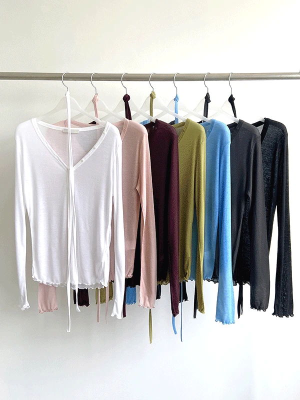 Wave tencel draping cardigan