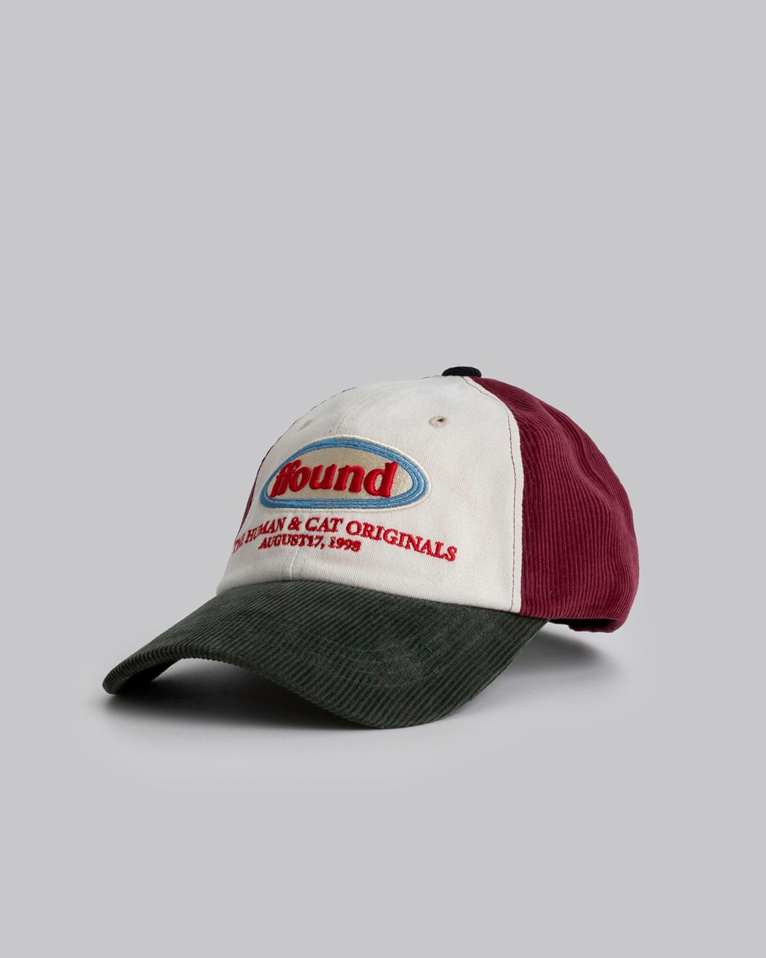FFOUND COLOR BLOCK CORDUROY BALL CAP / BURGUNDY
