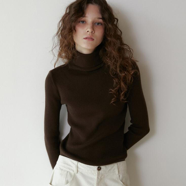Soft Knit Turtleneck (Brown)
