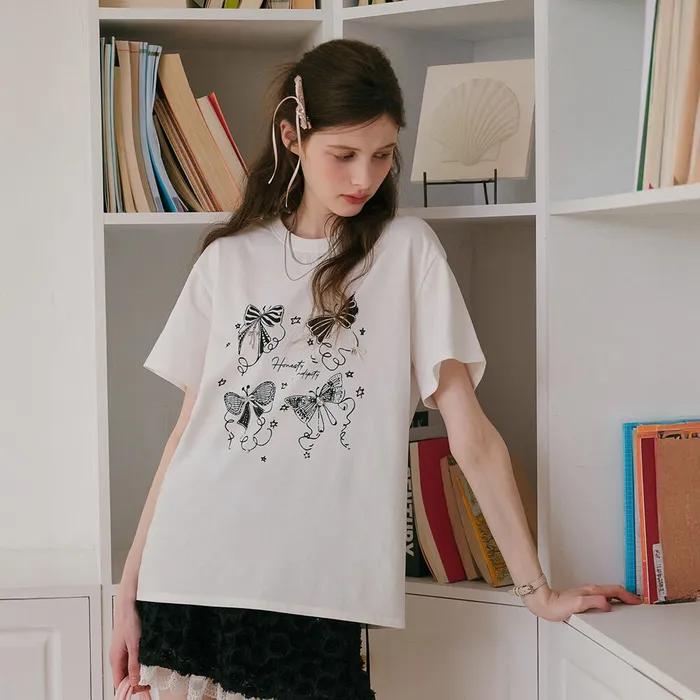 Cest_Butterfly print short sleeve top
