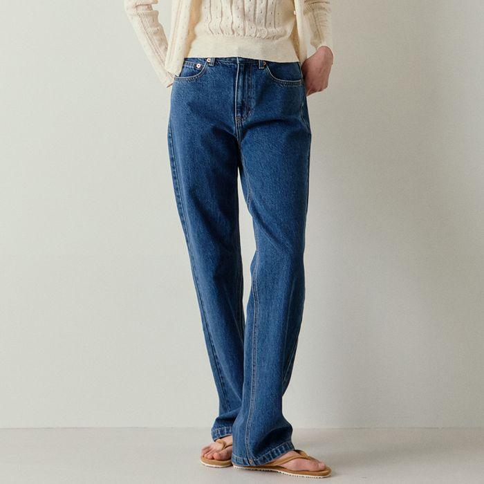 relaxed straight jeans (classic blue)