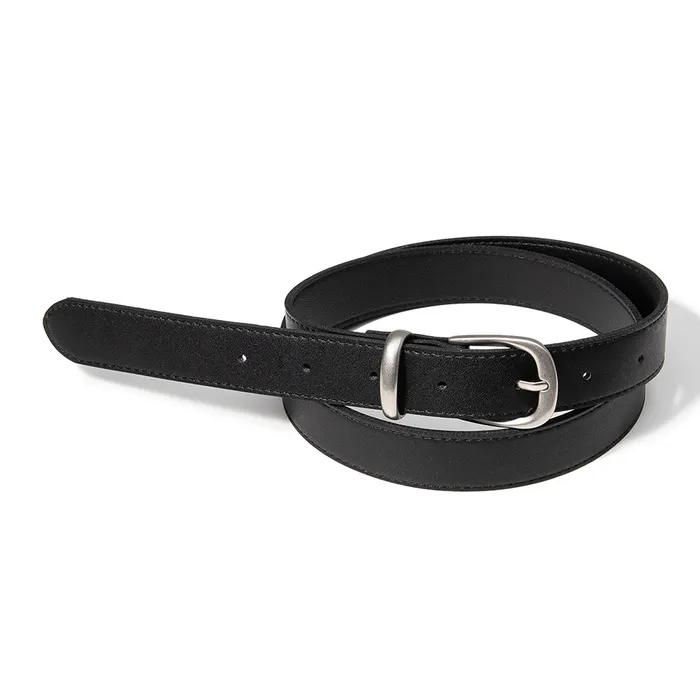 (W) basic western fake leather belt (T020_black)