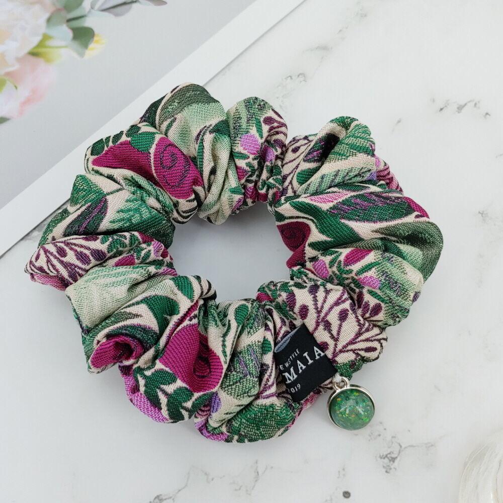 [마이아] 로즈 쟈카드 곱창 슈슈 헤어끈-보라