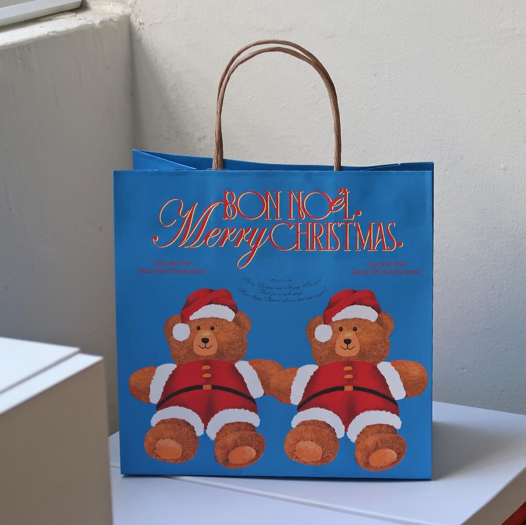 B67 블루 베어산타 쇼핑백