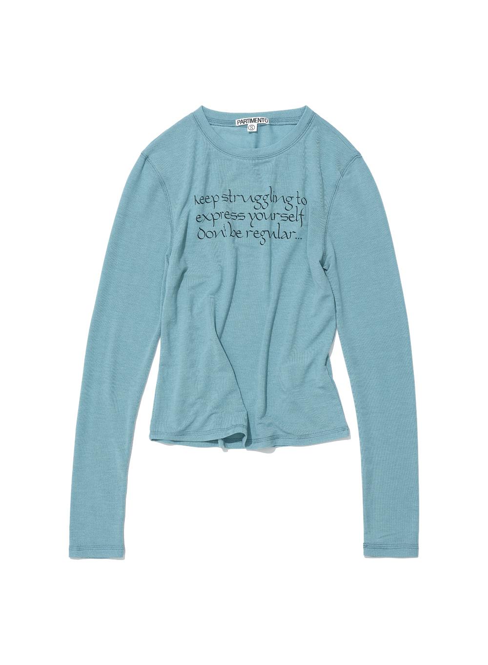 [WOMEN] DBR SLOGAN PRINTED LONG SLEEVE TEE_EMERALD