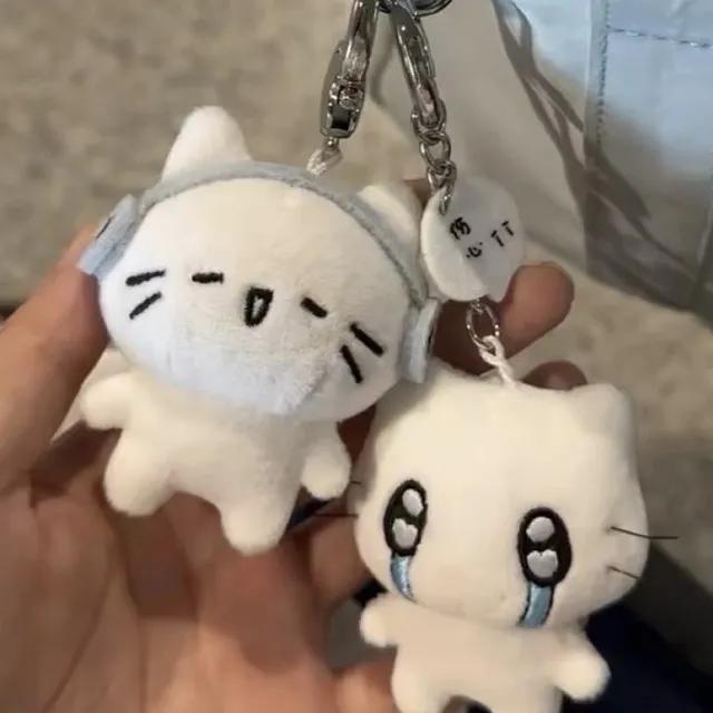 헤드폰고양이 우는고양이 봉제인형 키링