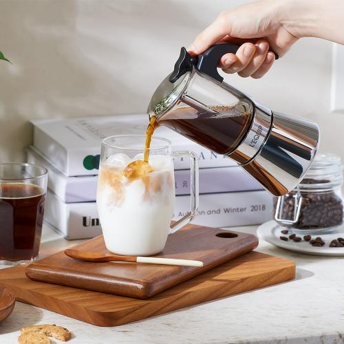 리큅 보이는 모카포트 160ml 4컵 LMP-GS160 스테인리스 강화유리