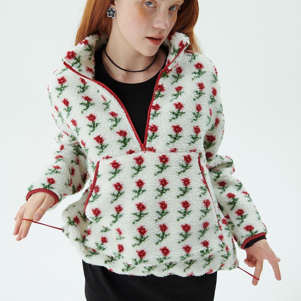 Shearing Half Zip-up_Ivory