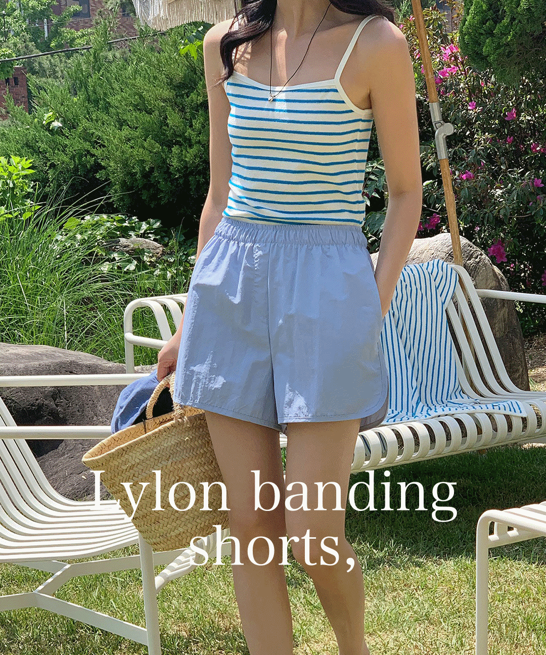 [여름신상] 여름 여자 반바지 숏 밴딩 팬츠 워터밤 아노락 수영복바지 3color 소라