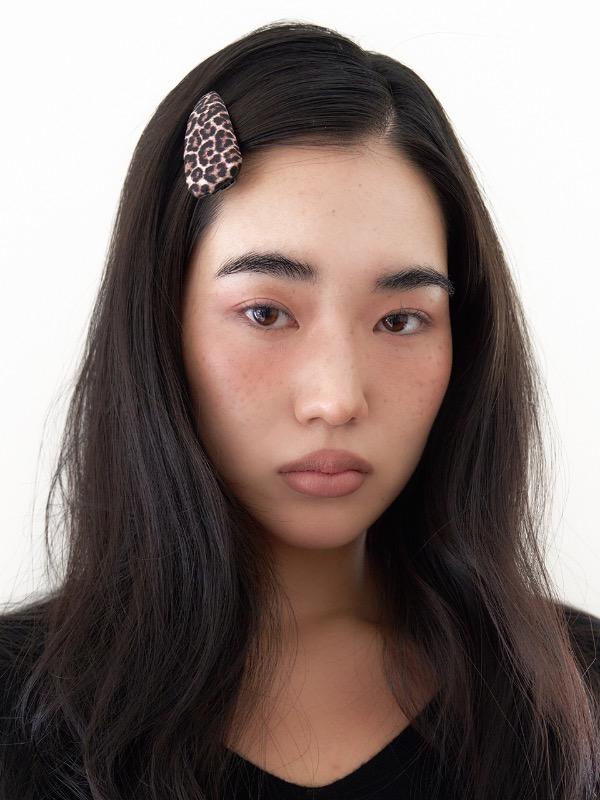 leopard satin hair pin