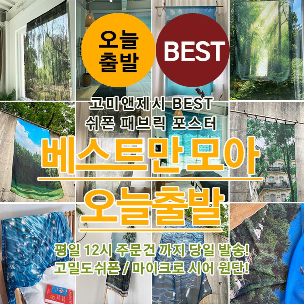 [베스트만 모아 오늘출발] 쉬폰 패브릭포스터 제작 쉬폰 커튼