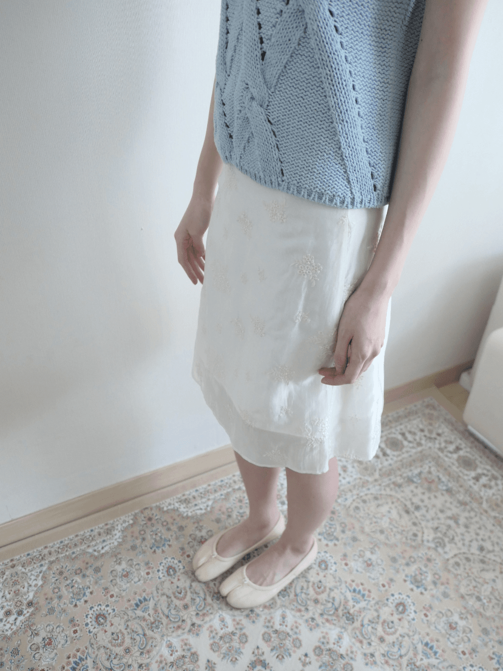 세이지블루 timeless skirt