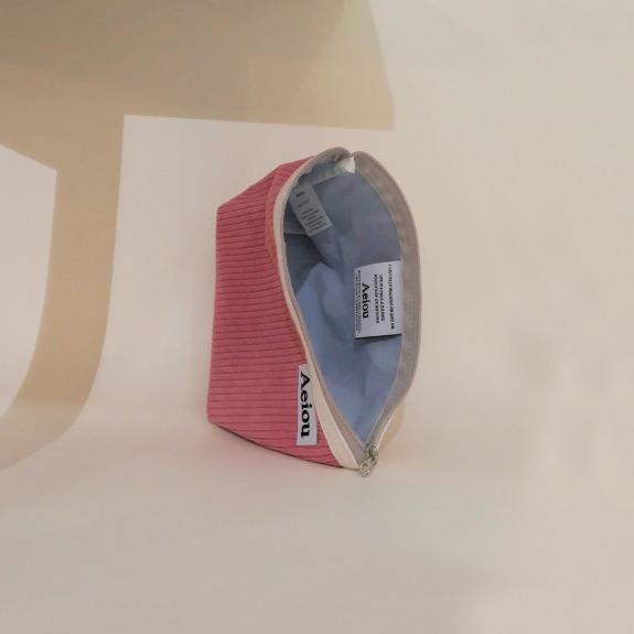 Aeiou Basic Pouch (L size) Raspberry Corduroy