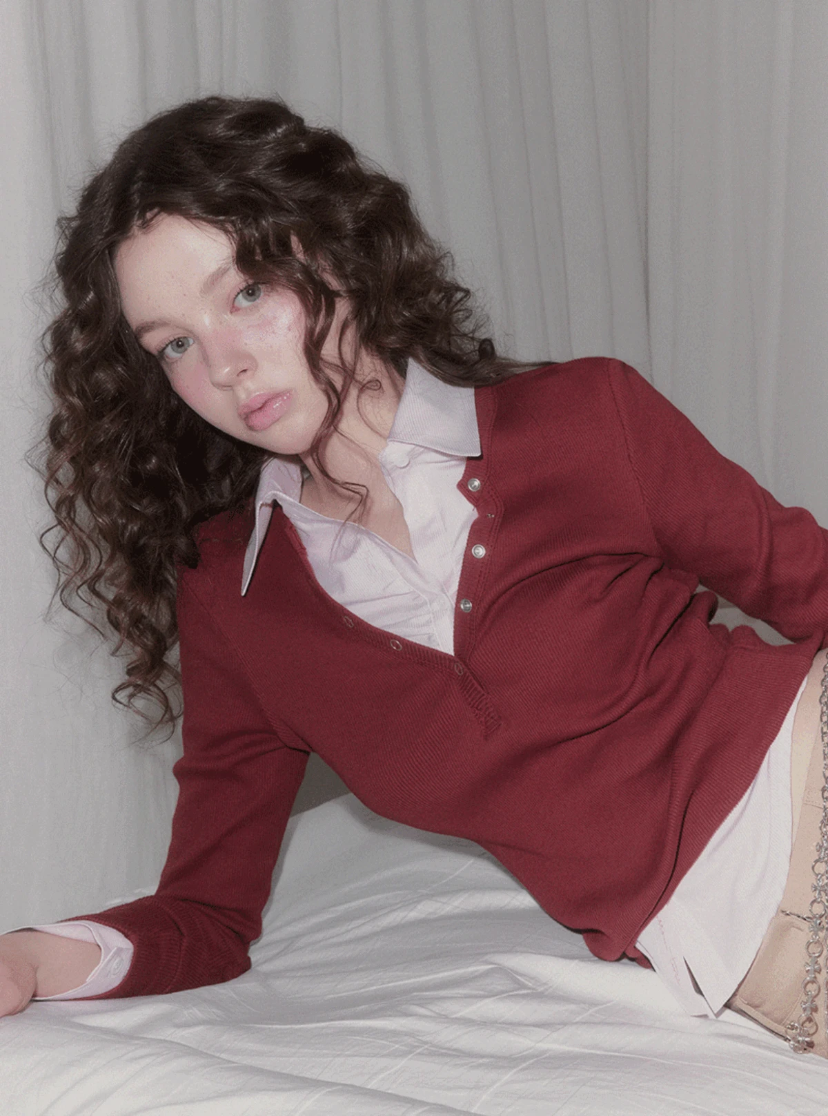 [온라인단독] 이텀 스냅 버튼 긴팔 티셔츠