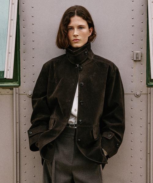 시에나 하프 스웨이드 자켓_DARK BROWN