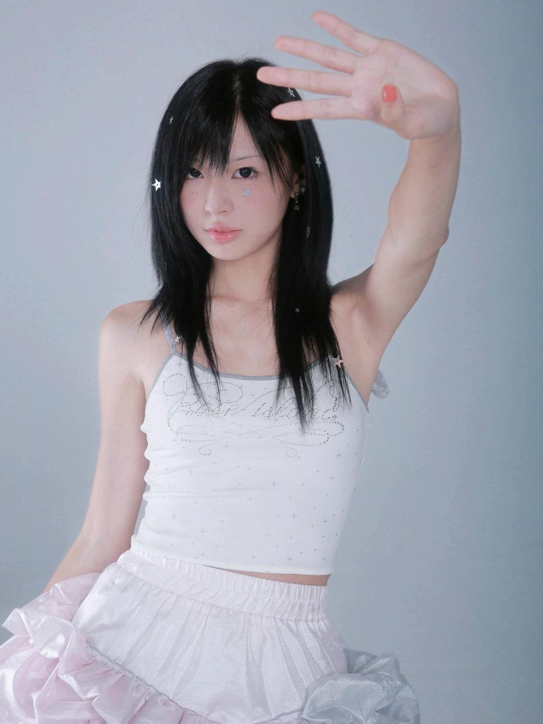 Starry Twinkle Wings Crop Top Linne Tank - S / White